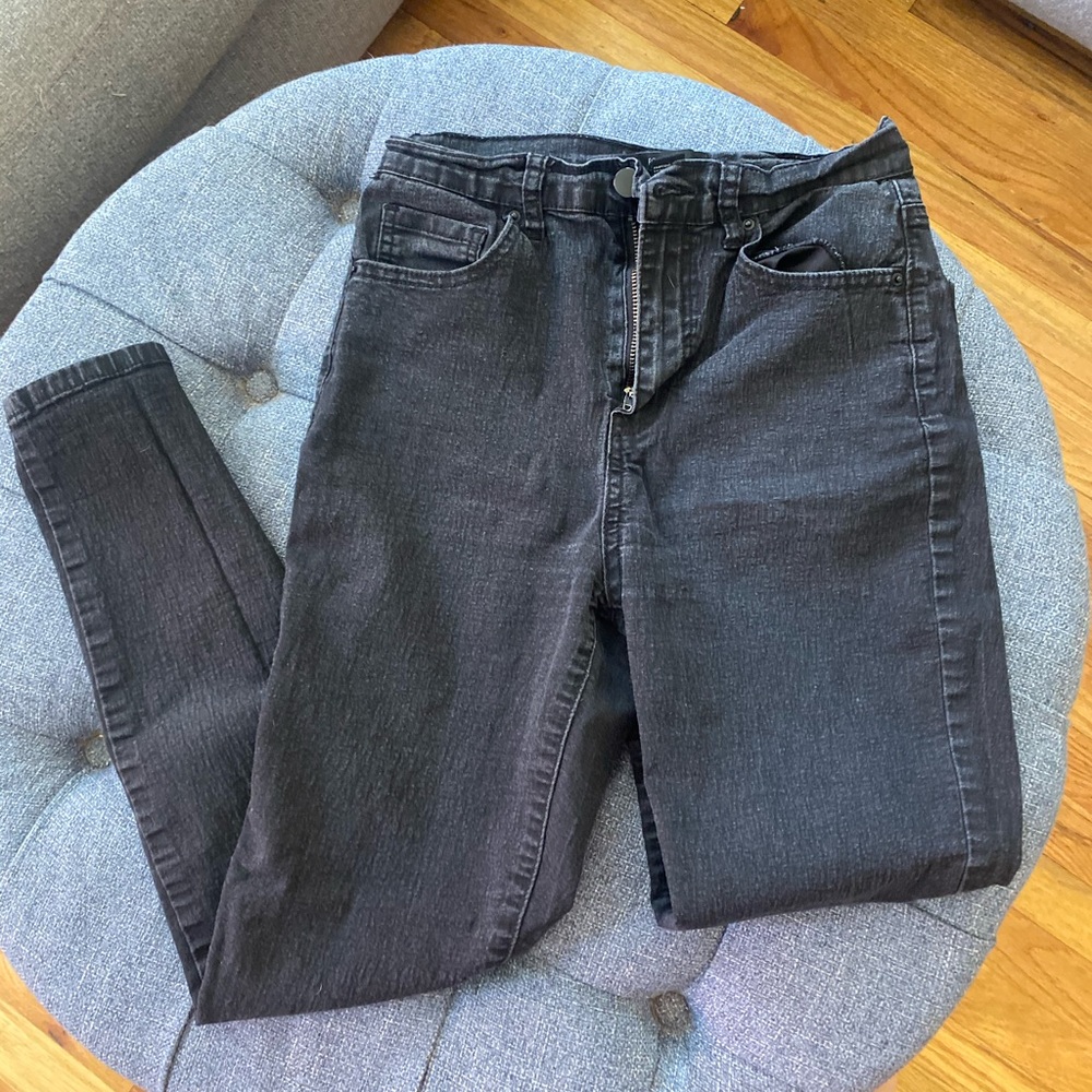 Black high rise skinny jeans